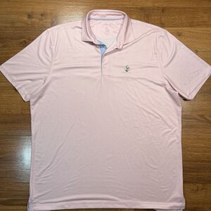 Johnnie O Mens XL Extra Large Pink Polo Stretch Golf Short Sleeve Breathable